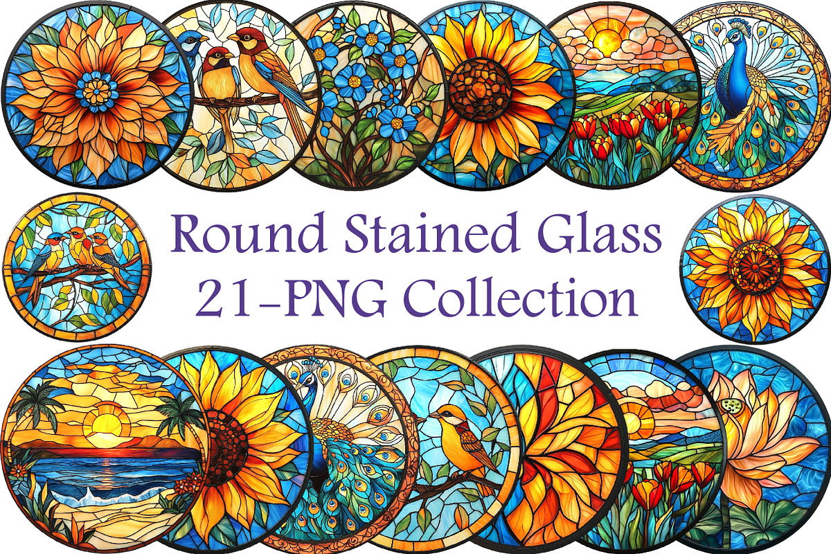 Round Stained Glass Collection, an Illustration by Libby Wishes (Photo 1 of 4)