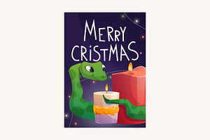 5 Christmas Cards With Snakes