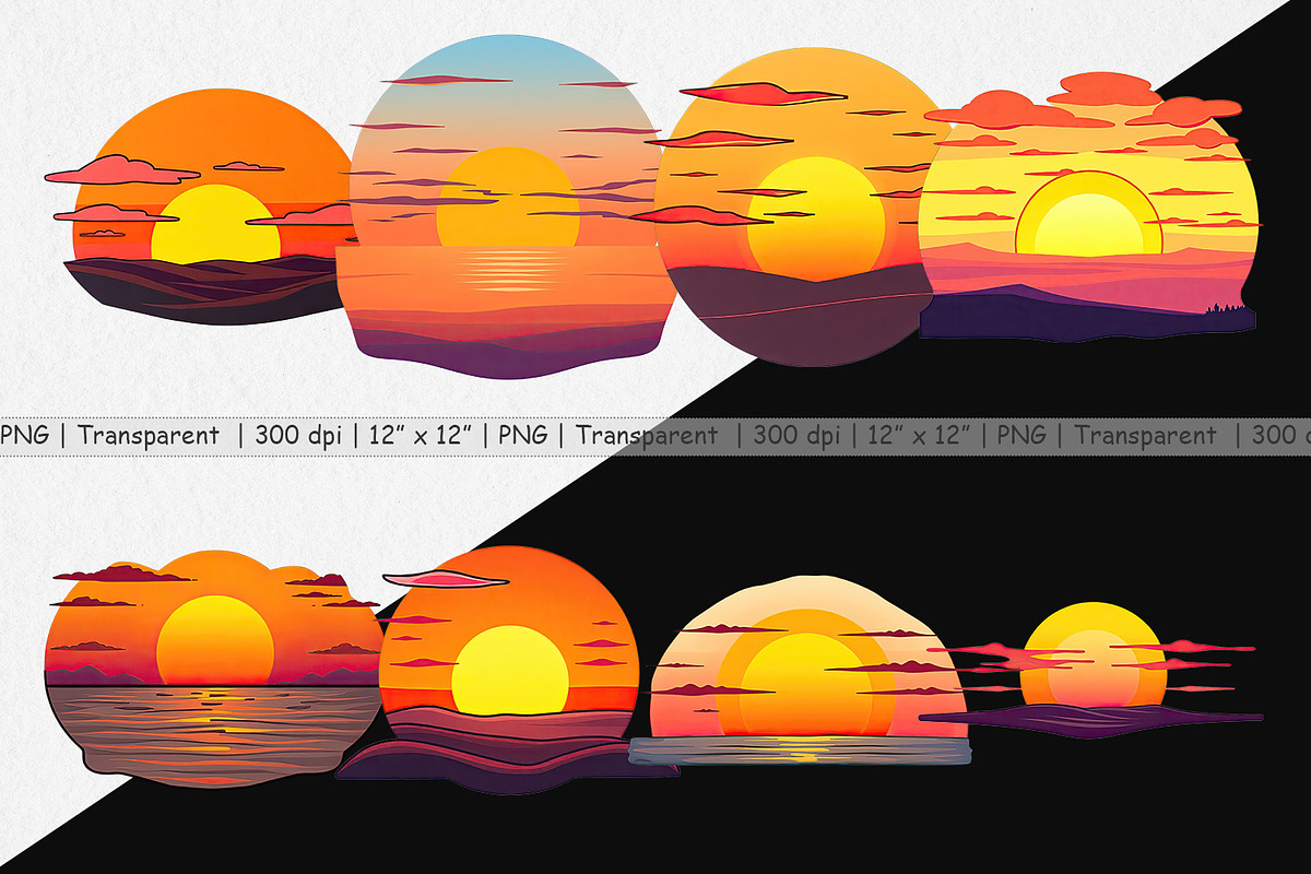 Rising Sun Clipart, a Graphic by Artnoy (Photo 2 of 5)