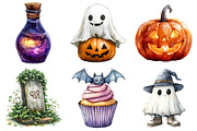 Watercolor Halloween Clipart Bundle, an Illustration by Daily.Designs (Thumbnail 5 of 5)