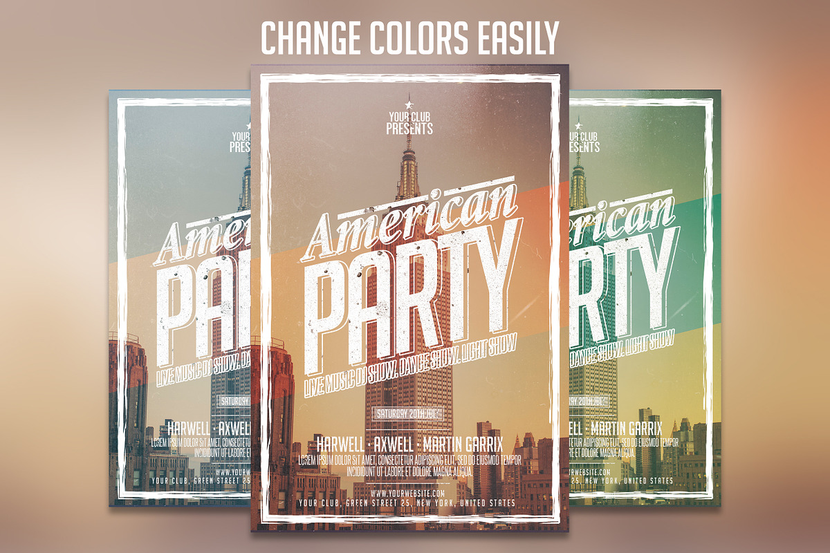 American Party Flyer Template, a Flyer Template by Graphicfy Templates (Photo 5 of 5)