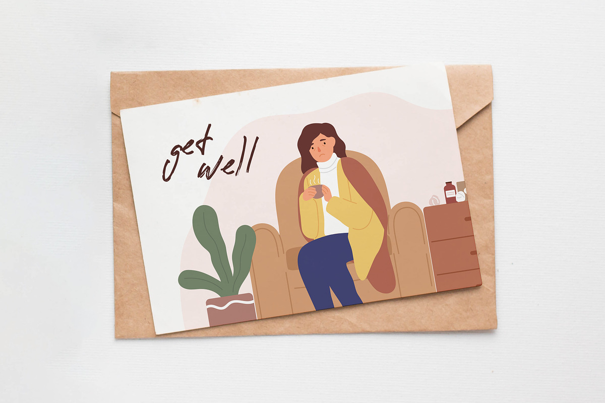 Sick woman at home, a Healthcare Illustration by Good Studio (Photo 3 of 3)