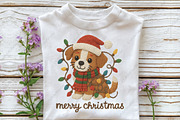 Crochet Christmas Puppy PNG, an Illustration by CraftArtStudio (Thumbnail 3 of 4)