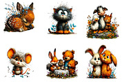 Watercolor Animals Clipart, a Seasonal Illustration by CreationArt (Thumbnail 2 of 7)