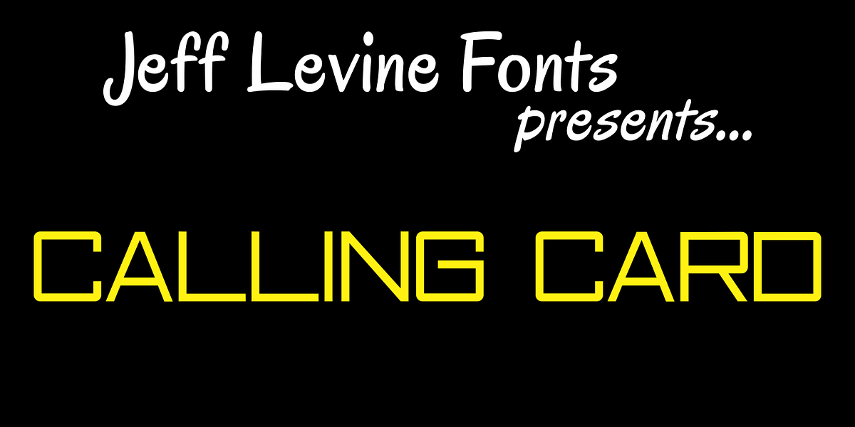Calling Card JNL, a Sans Serif Font by Jeff Levine Fonts