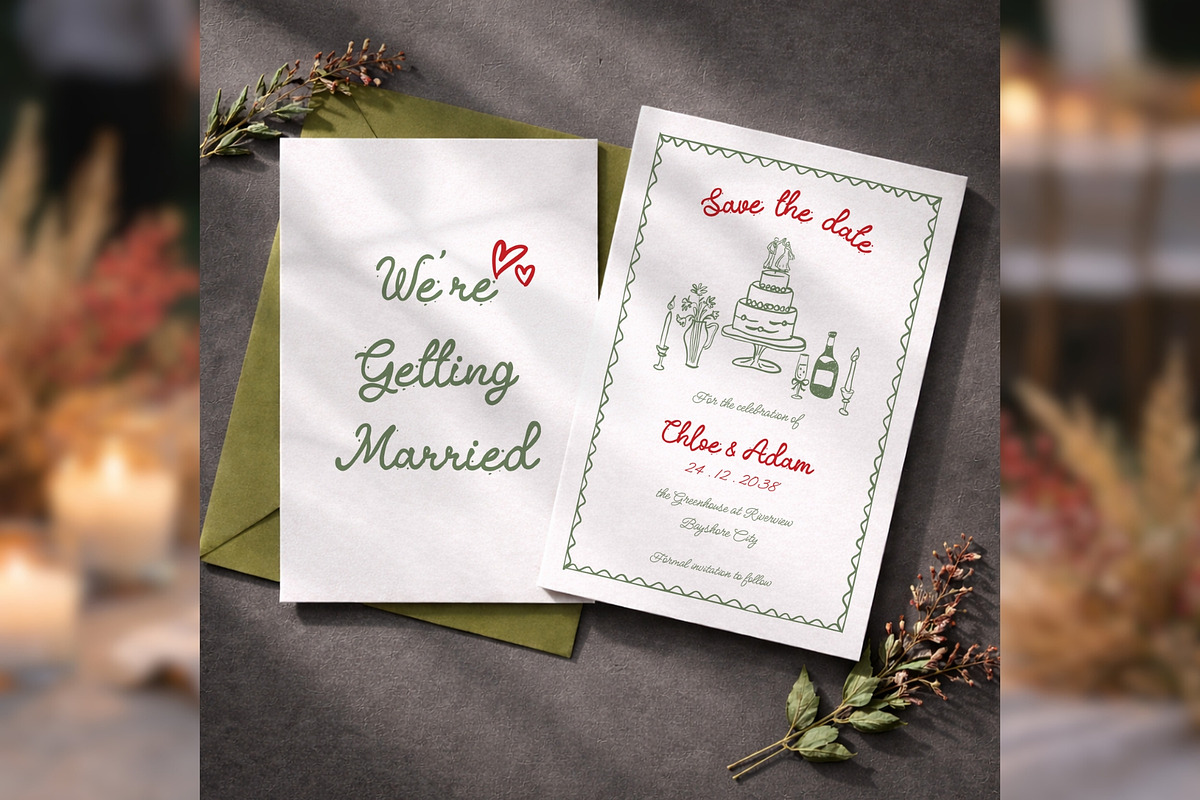 Wedding Save the Date Canva bd003, an Invitation Template by TyphoonStudio (Photo 1 of 9)