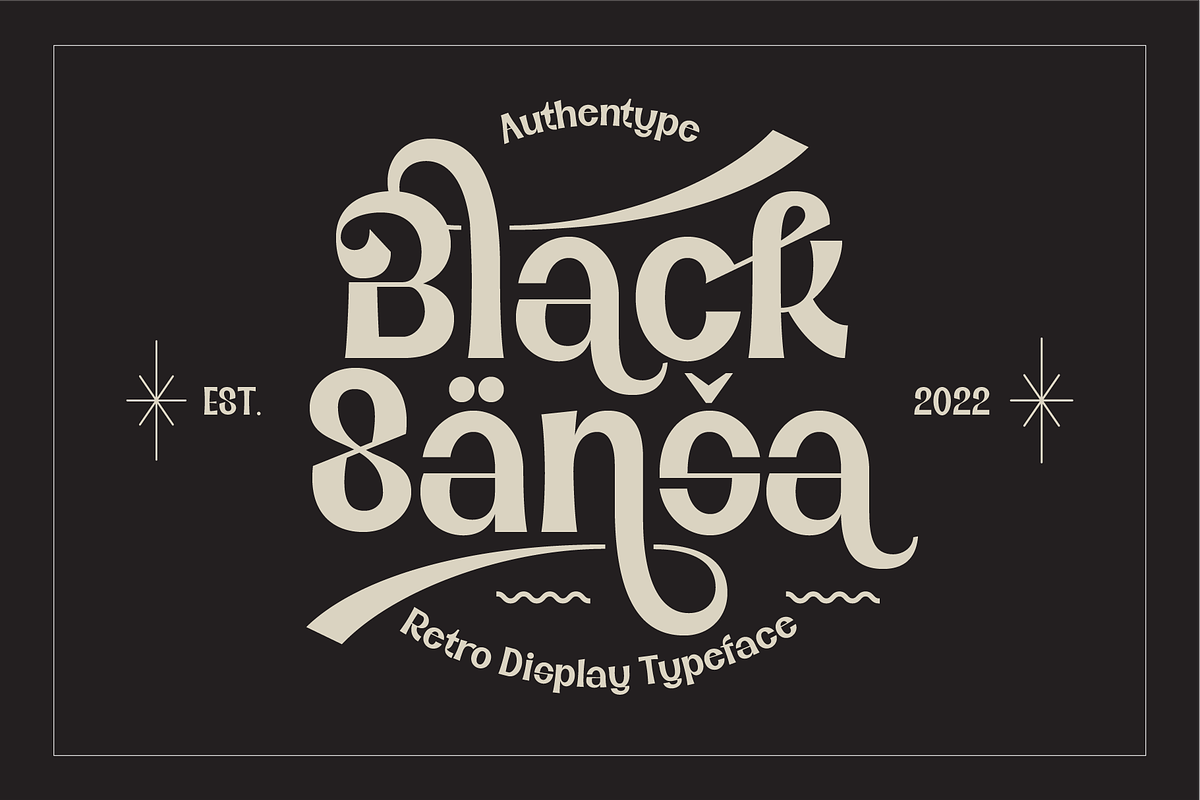 Black Sansa - Retro Display Font, a Font by AuthenType (Photo 1 of 12)