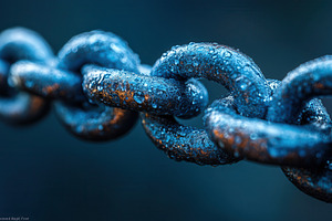 Captivating close-up of a blue metal, a Photo by Tanuart