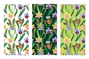 Crazy orchids. Vector patterns., a Pattern Graphic by Robusta (Thumbnail 8 of 17)