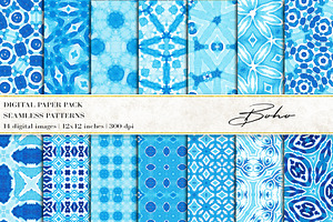Boho Digital Papers, a Pattern Graphic by BonaDesigns