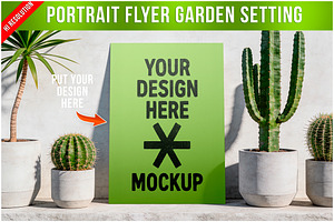 Portrait Flyer Garden Setting PSD, a Product Mockup by Bruno's Shop