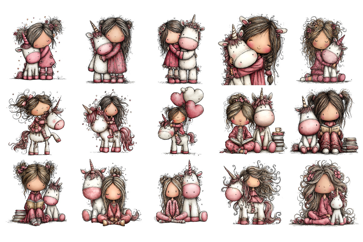 Girl With Unicorn PNG Clipart, a Person Illustration by Nicolle's Colorful Art (Photo 4 of 5)