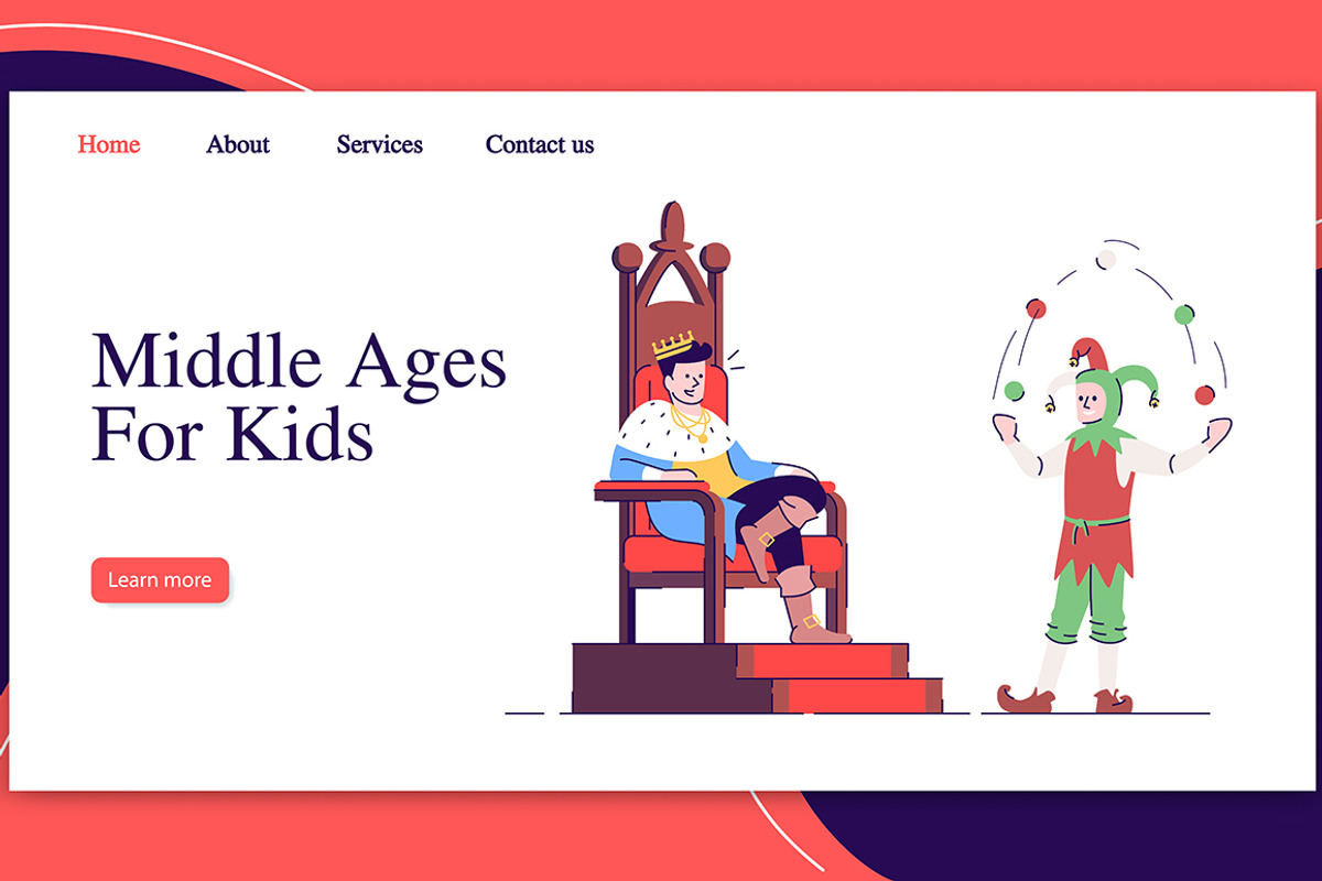 Middle Ages for kids landing page, a Landing Page Template by IMG Visuals