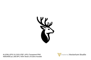 Modern Deer Geometric Logo, a Branding & Logo Template by Vectorium Studio