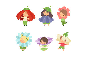 Cute Little Kids Wearing Flower