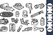 Rescue Equipment Line Art Set, an Illustration by designvectx (Thumbnail 1 of 3)