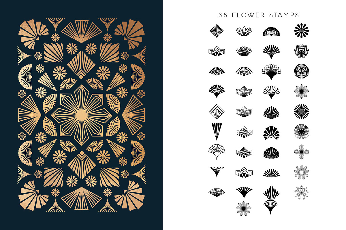 Art Deco Floral Procreate Brushes, a Brush Add-On by Pencil Twist (Photo 3 of 10)
