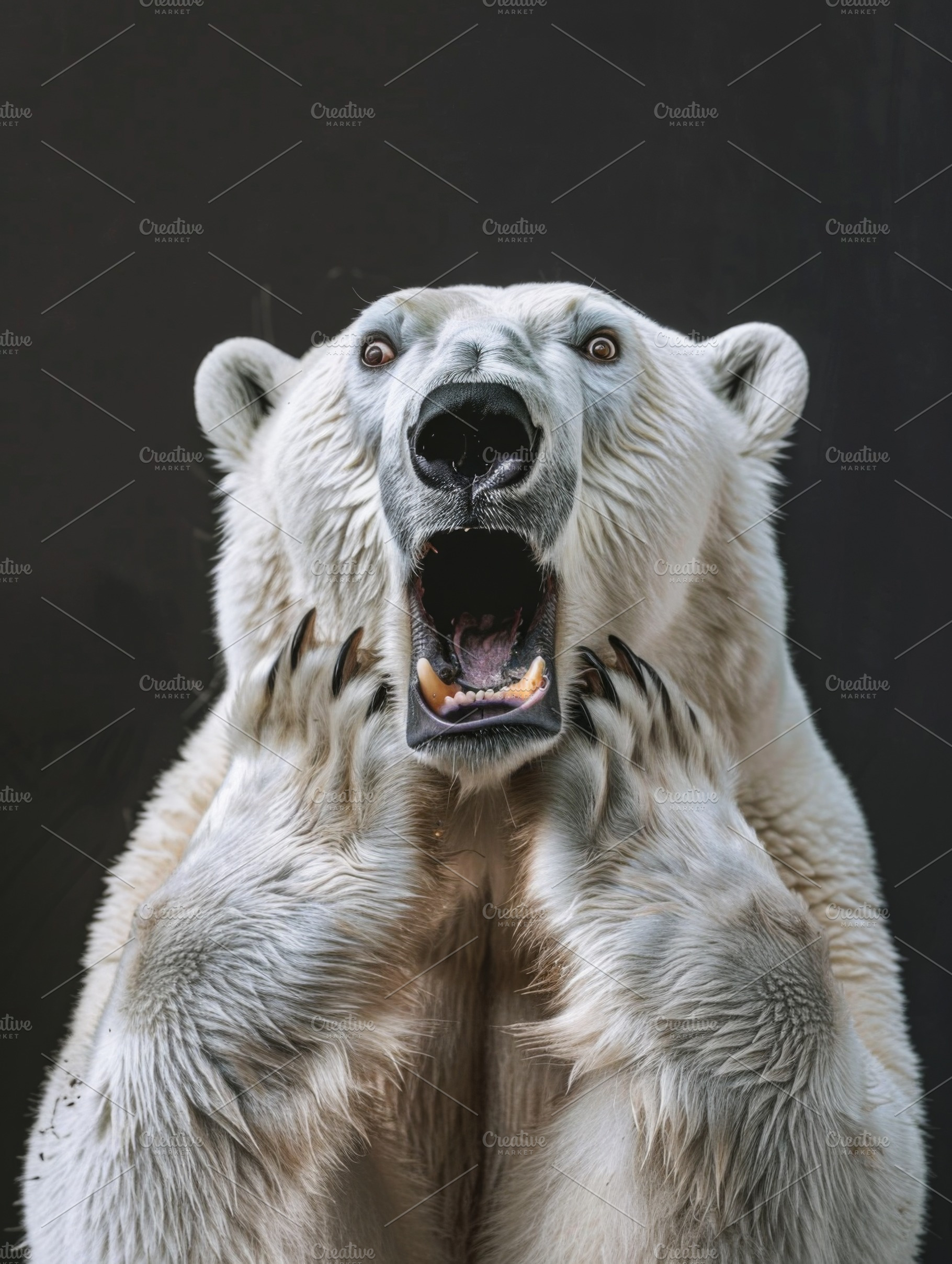 Very surprised polar bear, an Animal Photo by Handmadefont