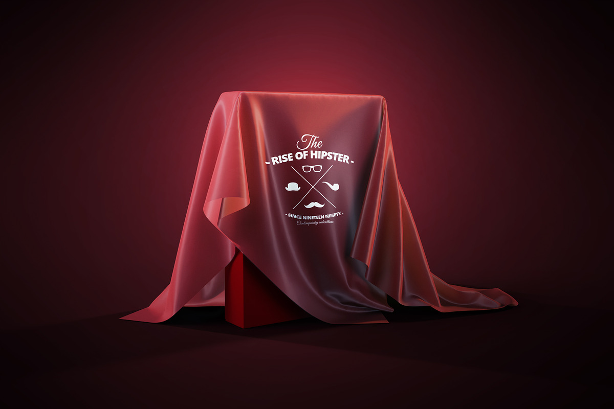 Covered Box with Fabric Logo Mock-up, a Packaging Mockup by GK Creative (Photo 4 of 6)
