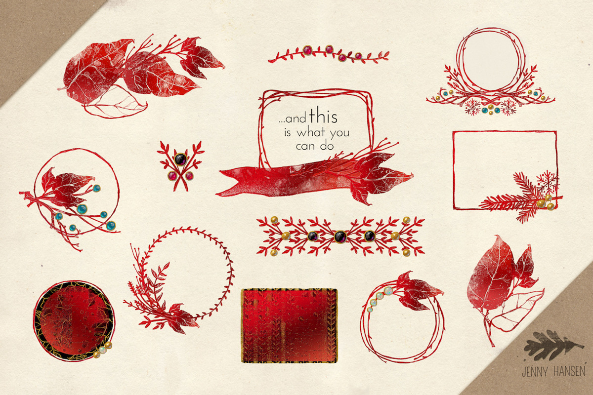 Graphics Bundle: Red Foil Holiday, a Templates & Theme by Jenny Hansen Suites (Photo 5 of 5)
