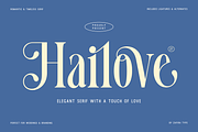 Hailove, a Serif Font by Zafiratype (Thumbnail 1 of 15)