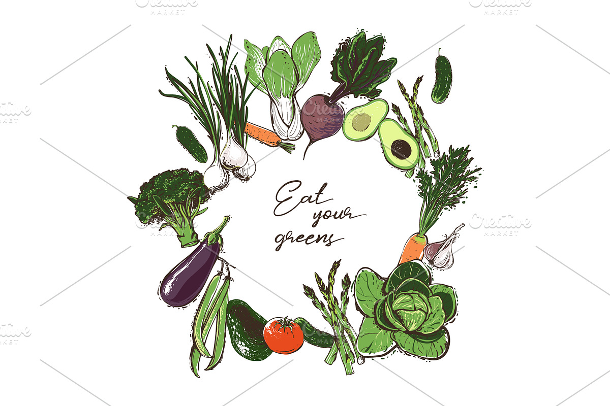 Vector Sketch Vegetables, a Food Illustration by Sopelkin (Photo 5 of 7)