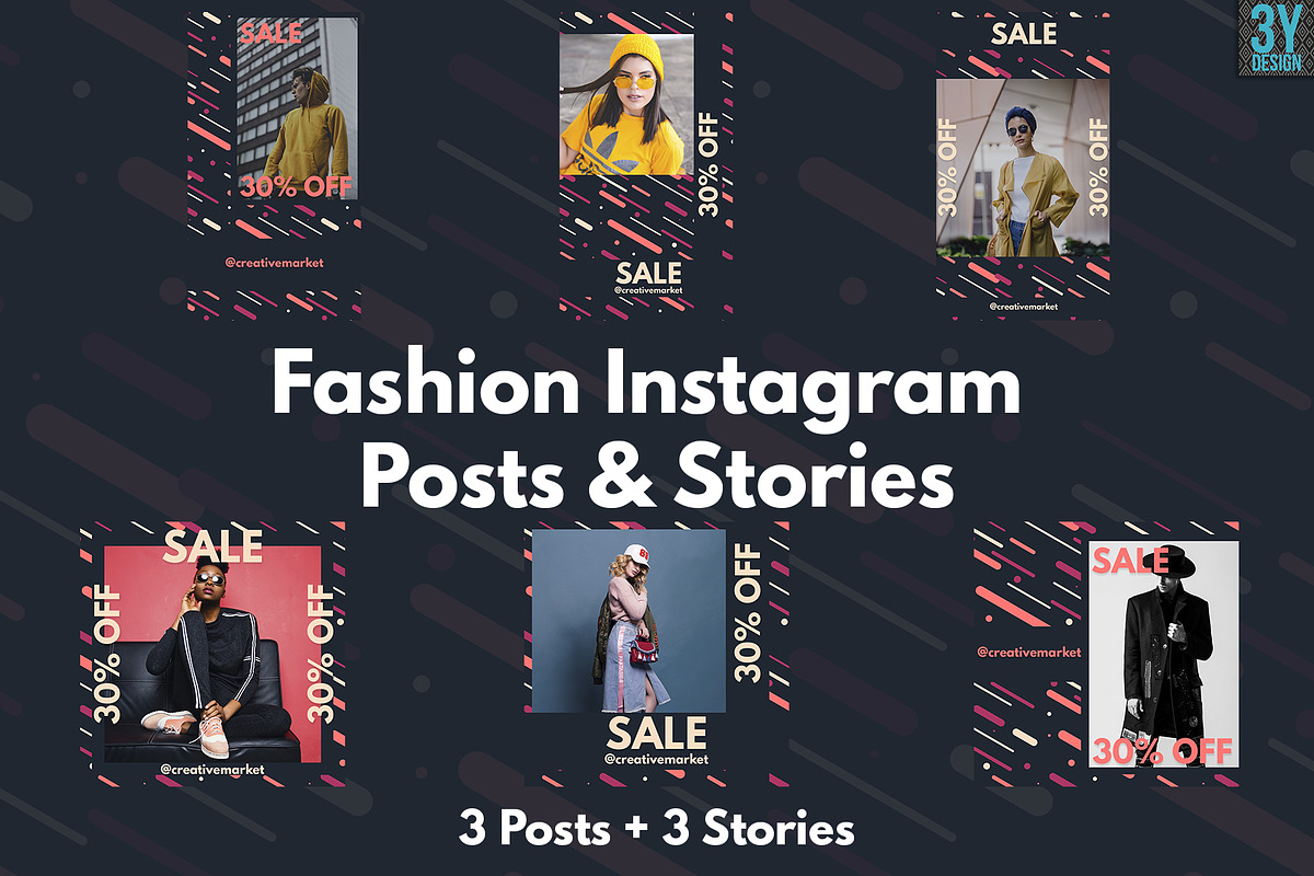 Fashion Instagram Posts & Stories, a Social Media Template by 3Y_Design (Photo 1 of 5)