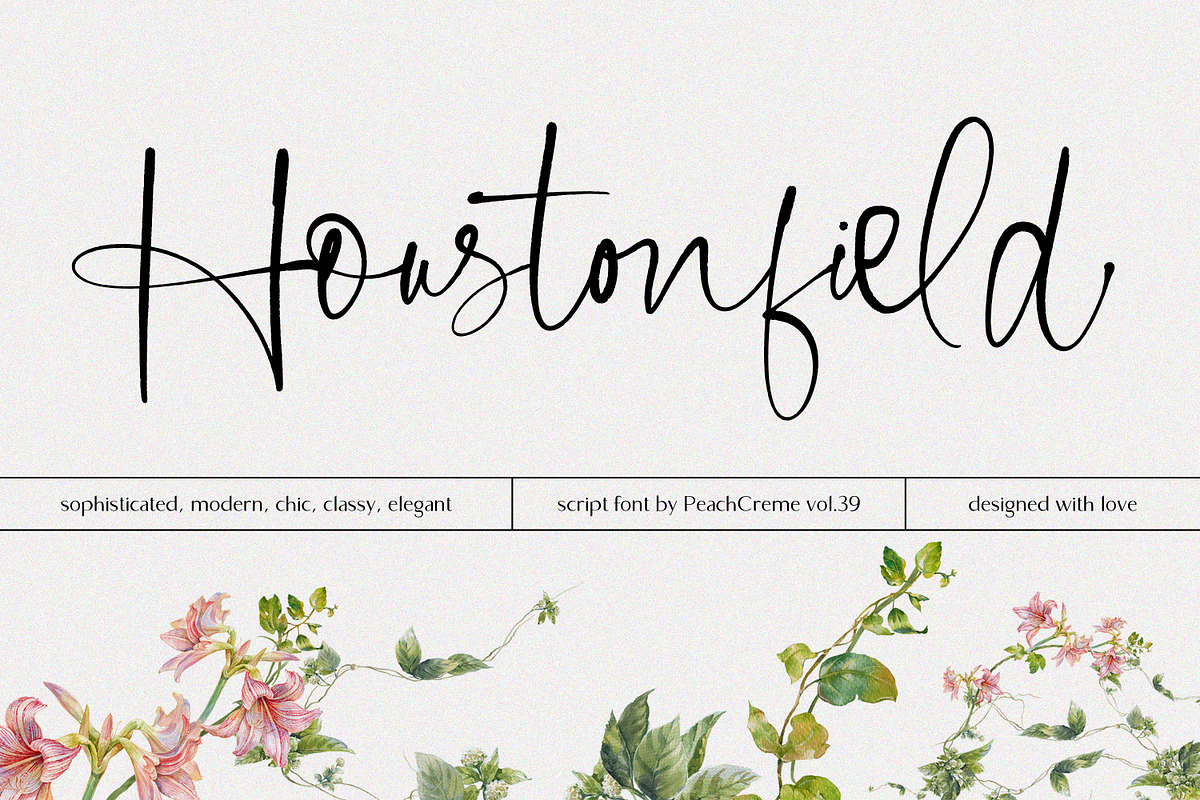 Houstonfield//Modern Script Font, a Handwritten Font by PeachCreme (Photo 13 of 13)