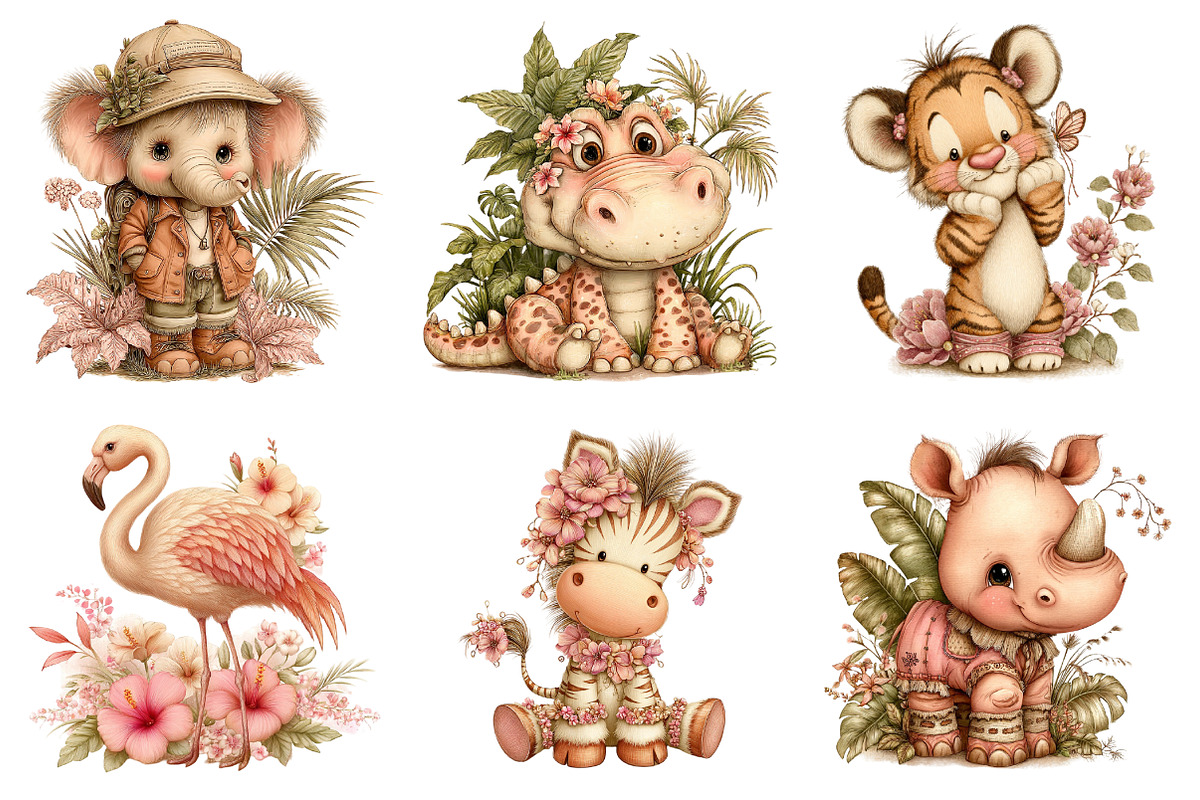 Safari Animal Clipart Bundle, a Seasonal Illustration by Daily.Designs (Photo 4 of 5)