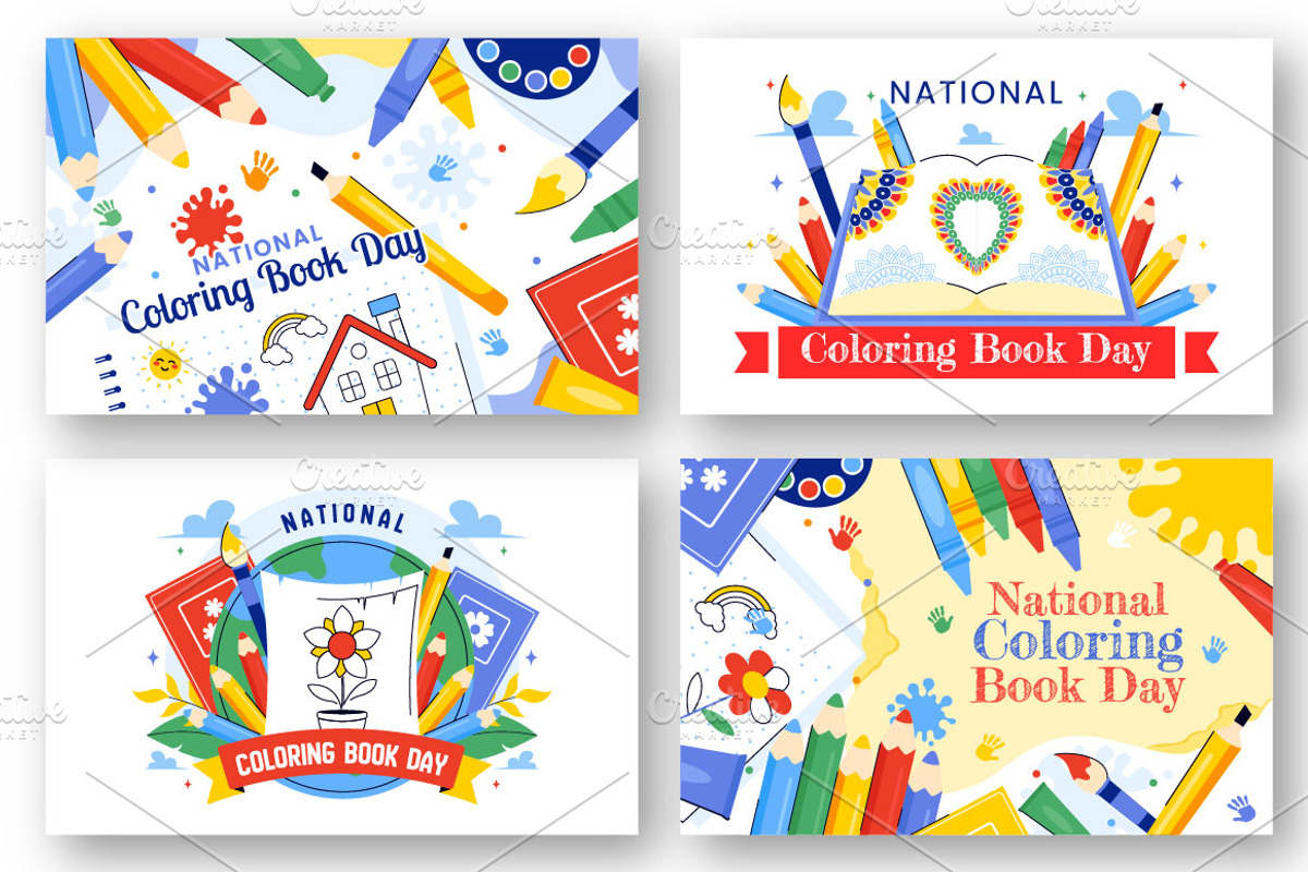 10 National Coloring Book Day, an Education Illustration by denayunebgt (Photo 2 of 4)