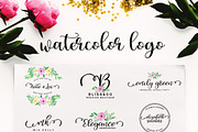 Watercolor Logo Kit + 8 Fonts!, a Branding & Logo Template by BilberryCreates (Thumbnail 6 of 10)