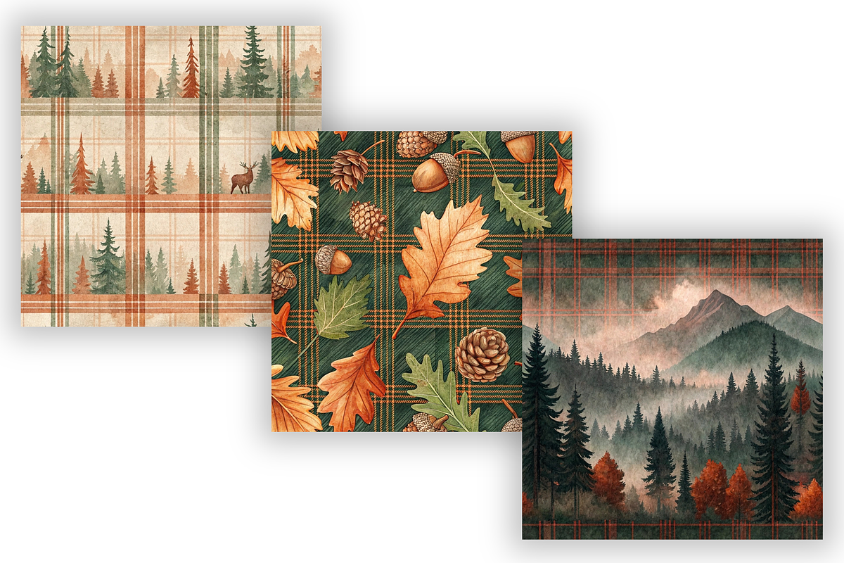 Elegant Plaid Fall Pattern Bundle, a Pattern Graphic by FloridPrintables (Photo 3 of 8)