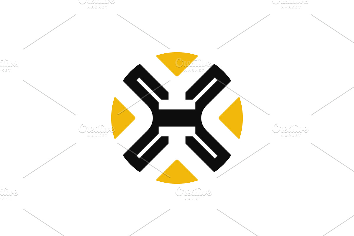 letter H techno futuristic logo, a Branding & Logo Template by Rasagama Studio