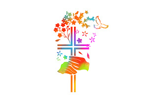 He is risen. Cross colored with, an Illustration by Nenahliadava Design