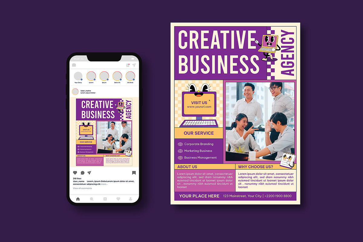 Creative Business Agency Flyer, a Flyer Template by iDoodle Studio