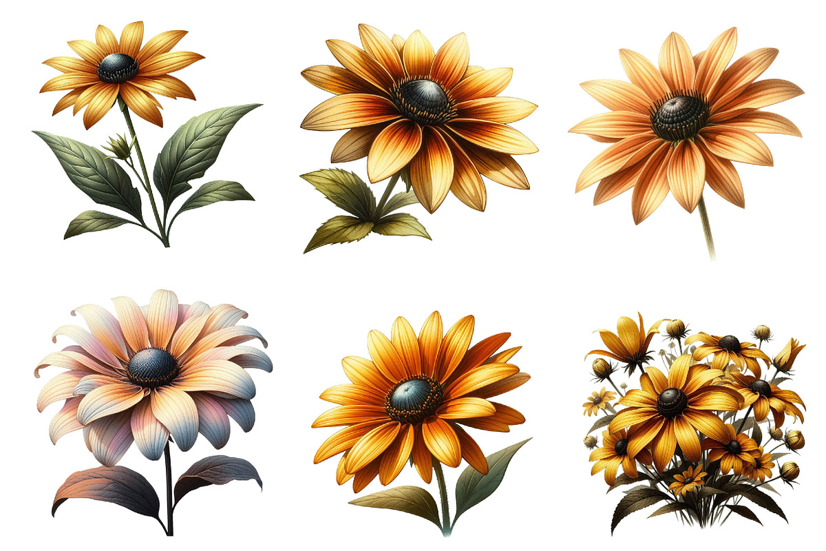 Black Eyed Susan Clipart Bundle., a Graphic by CitraGraphics (Photo 2 of 4)