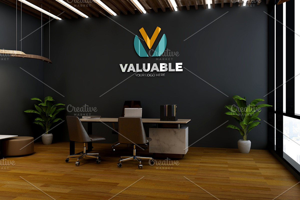 PSD Modern Office Wall Logo Mockup, a Product Mockup by Ayy (Photo 12 of 23)