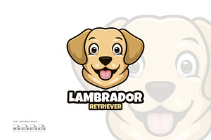 Lambrador Retriever Pet Cartoon Logo, a Templates & Theme by Gumrega Studio