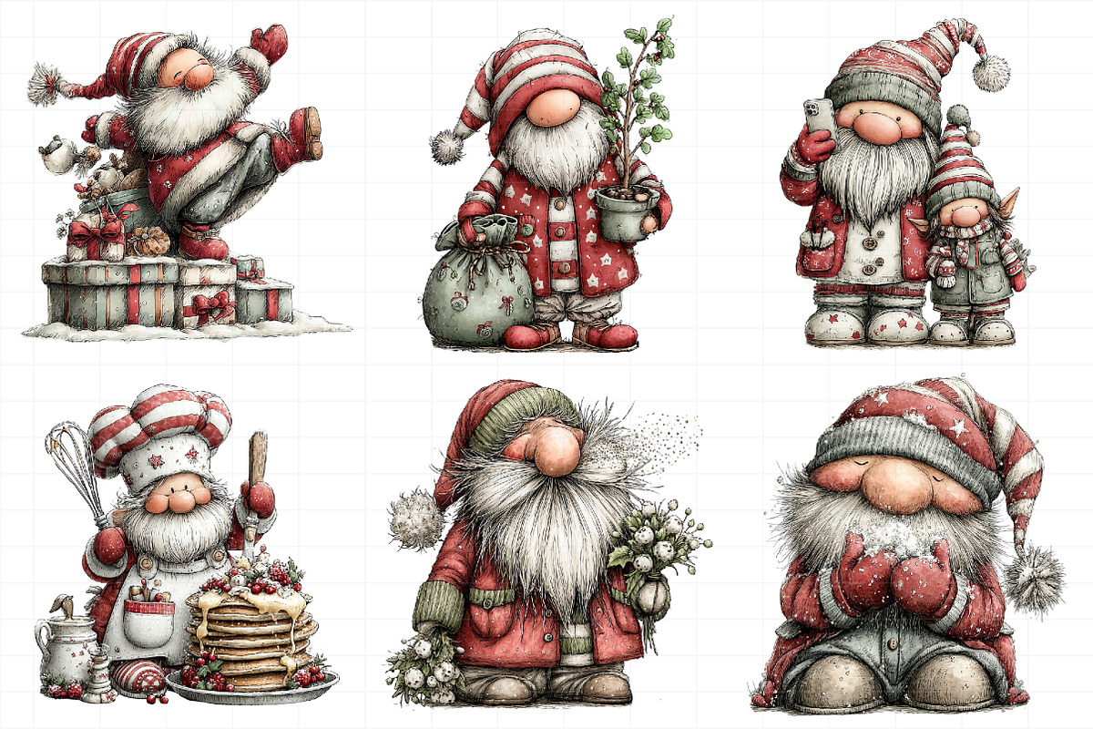 Whimsical Christmas Santa Clipart, an Illustration by Daily.Designs (Photo 4 of 5)