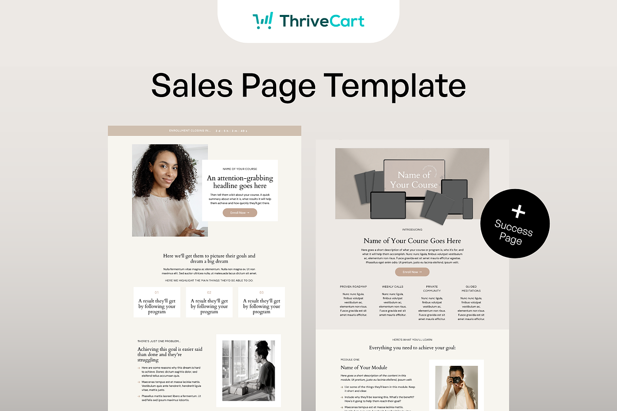 ThriveCart Sales Page Template, a Landing Page Template by Pixel & Flow (Photo 1 of 8)