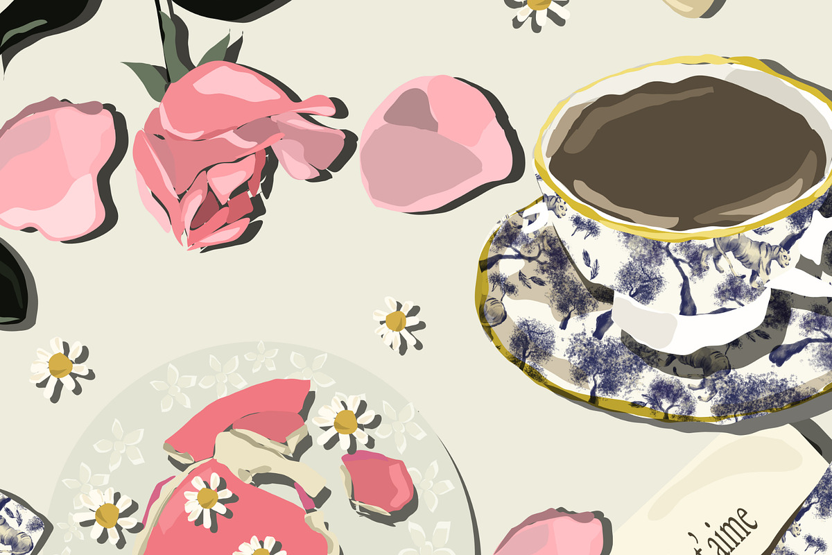 Food drink sweet modern table, a Pattern Graphic by Cotton Melon pattern Shop (Photo 3 of 6)