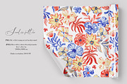 Folk Floral Ornamental Pattern, a Pattern Graphic by SirenaArt (Thumbnail 3 of 16)
