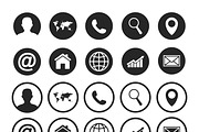 Contact us icons. Web icon set, a Solid Icon by Drum-magic