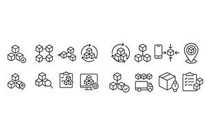 Vector icons representing cube, a Technology Illustration by ZinetroN