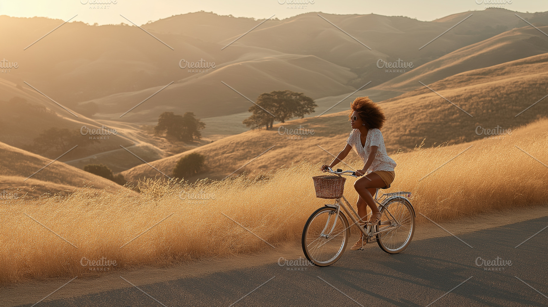 Young woman riding a bike on a road, a Sports & Recreation Photo by MistyDay