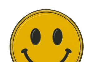 Smiley face enamel pin isolated on t, an Illustration by Dvoevnore photos