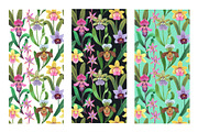 Crazy orchids. Vector patterns., a Pattern Graphic by Robusta (Thumbnail 3 of 17)