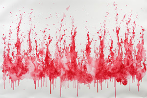 Red ink splatters creating an abstra