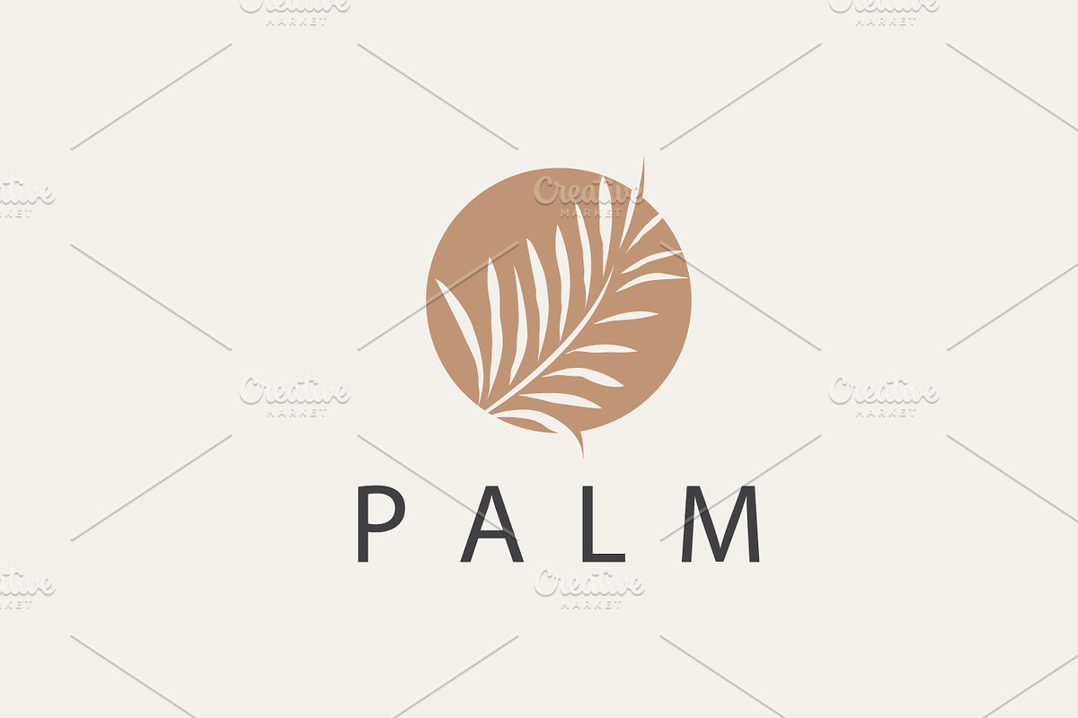 Palm Leaf Logo Design Vector Simple, a Branding & Logo Template by Maylianaw28