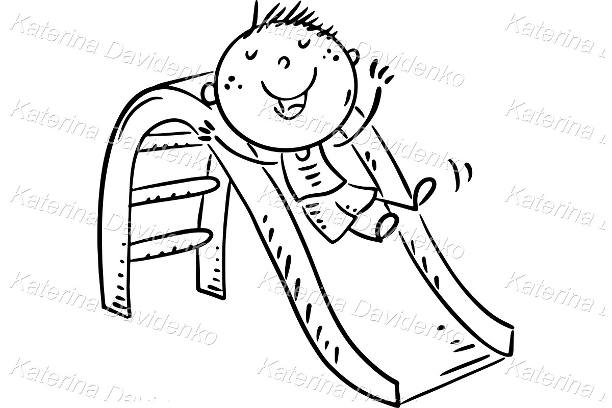 Cartoon kids on playground clipart, a Person Illustration by Bubert Art (Photo 6 of 7)